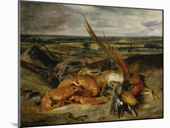 Still Life with Lobster, 1827-Eugene Delacroix-Mounted Giclee Print