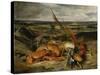 Still Life with Lobster, 1827-Eugene Delacroix-Stretched Canvas