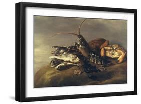 Still Life with Lobster, Crabs, Mussels and Fish-Elias Vonck-Framed Giclee Print