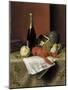 Still Life with Lobster, Fruit, Champagne and Newspaper, 1882-William Michael Harnett-Mounted Giclee Print