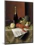 Still Life with Lobster, Fruit, Champagne and Newspaper, 1882-William Michael Harnett-Mounted Giclee Print