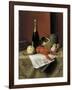 Still Life with Lobster, Fruit, Champagne and Newspaper, 1882-William Michael Harnett-Framed Giclee Print