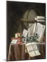 Still Life with Manuscripts, Candle, Globe and Silver Inkwell-Edwaert Colyer-Mounted Giclee Print