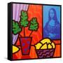 Still Life with Matisse and Mona Lisa-John Nolan-Framed Stretched Canvas