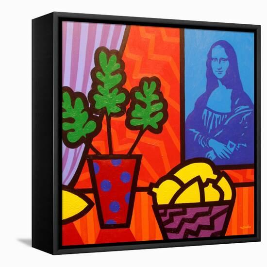 Still Life with Matisse and Mona Lisa-John Nolan-Framed Stretched Canvas