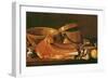 Still Life with Meat, Cooking Pots, Chickpeas, a Lemon and Garlic-Luis Egidio Melendez-Framed Giclee Print