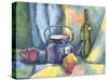 Still Life with Metal Teapot and Bottle-Solodkov-Stretched Canvas