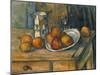 Still Life with Milk Jug and Fruit, by Paul Cezanne, 1900, French Post-Impressionist painting,-Paul Cezanne-Mounted Art Print