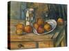 Still Life with Milk Jug and Fruit, by Paul Cezanne, 1900, French Post-Impressionist painting,-Paul Cezanne-Stretched Canvas