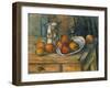 Still Life with Milk Jug and Fruit, C.1900-Paul Cézanne-Framed Giclee Print