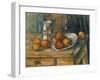 Still Life with Milk Jug and Fruit, C.1900-Paul Cézanne-Framed Giclee Print