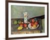 Still Life with Milkjug and Fruit, circa 1886-90-Paul Cézanne-Framed Giclee Print