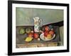 Still Life with Milkjug and Fruit, circa 1886-90-Paul Cézanne-Framed Giclee Print