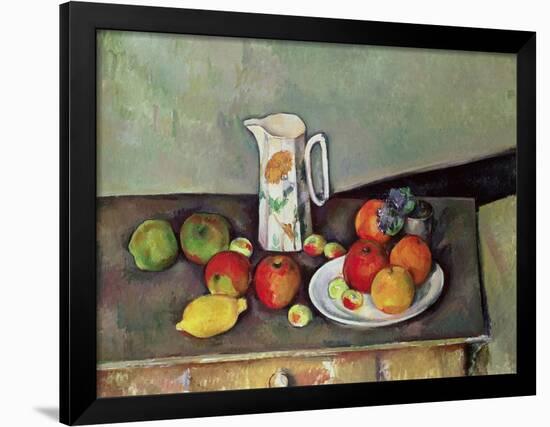 Still Life with Milkjug and Fruit, circa 1886-90-Paul Cézanne-Framed Giclee Print