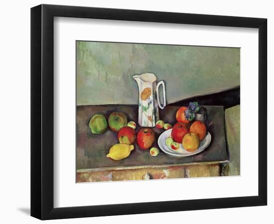 Still Life with Milkjug and Fruit, circa 1886-90-Paul Cézanne-Framed Giclee Print