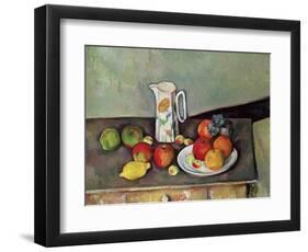 Still Life with Milkjug and Fruit, circa 1886-90-Paul Cézanne-Framed Giclee Print