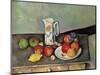 Still Life with Milkjug and Fruit, circa 1886-90-Paul Cézanne-Mounted Premium Giclee Print