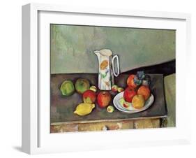 Still Life with Milkjug and Fruit, circa 1886-90-Paul Cézanne-Framed Giclee Print