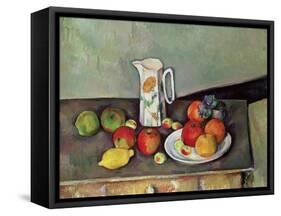 Still Life with Milkjug and Fruit, circa 1886-90-Paul Cézanne-Framed Stretched Canvas