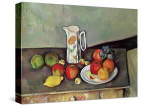 Still Life with Milkjug and Fruit, circa 1886-90-Paul Cézanne-Stretched Canvas