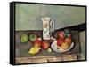 Still Life with Milkjug and Fruit, circa 1886-90-Paul Cézanne-Framed Stretched Canvas