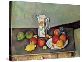 Still Life with Milkjug and Fruit, circa 1886-90-Paul Cézanne-Stretched Canvas