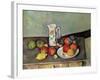 Still Life with Milkjug and Fruit, circa 1886-90-Paul Cézanne-Framed Giclee Print