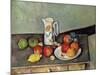 Still Life with Milkjug and Fruit, circa 1886-90-Paul Cézanne-Mounted Giclee Print