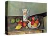 Still Life with Milkjug and Fruit, circa 1886-90-Paul Cézanne-Stretched Canvas