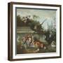 Still Life with Monkey, Fruits, and Flowers, 1724-Jean-Baptiste Oudry-Framed Giclee Print