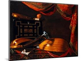 Still Life with Musical Instruments, 17Th Century (Oil on Canvas)-Evaristo Baschenis-Mounted Giclee Print