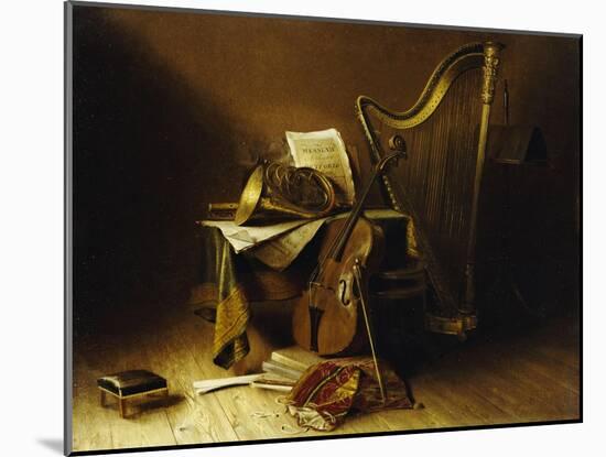 Still Life with Musical Instruments, American School-null-Mounted Giclee Print