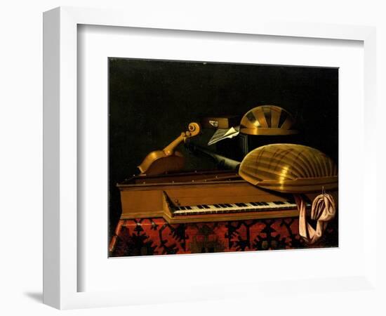 Still Life with Musical Instruments and Books, Mid of 17th C-Bartolomeo Bettera-Framed Giclee Print