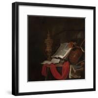 Still Life with Musical Instruments and Books-Jan Vermeulen-Framed Giclee Print