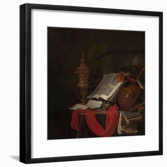 Still Life with Musical Instruments and Books-Jan Vermeulen-Framed Giclee Print