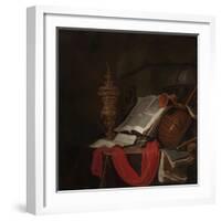 Still Life with Musical Instruments and Books-Jan Vermeulen-Framed Giclee Print