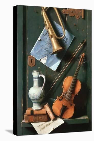 Still Life with Musical Instruments-William Michael Harnett-Stretched Canvas