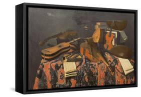 Still Life with Musical Instruments-Evaristo Baschenis-Framed Stretched Canvas