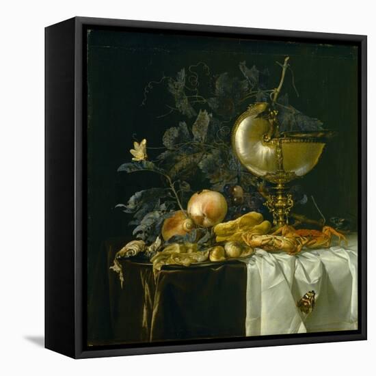 Still-Life with Nautilus Cup-Willem van Aelst-Framed Stretched Canvas