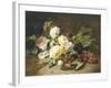 Still Life with of Summer Flowers and Grapes-Henri Robbe-Framed Giclee Print