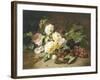 Still Life with of Summer Flowers and Grapes-Henri Robbe-Framed Giclee Print