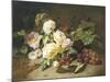 Still Life with of Summer Flowers and Grapes-Henri Robbe-Mounted Giclee Print