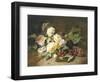 Still Life with of Summer Flowers and Grapes-Henri Robbe-Framed Premium Giclee Print