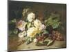 Still Life with of Summer Flowers and Grapes-Henri Robbe-Mounted Premium Giclee Print