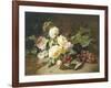 Still Life with of Summer Flowers and Grapes-Henri Robbe-Framed Giclee Print