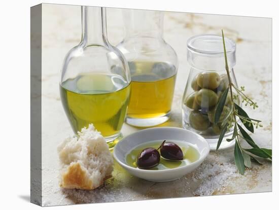 Still Life with Olives and Different Types of Olive Oil-Eising Studio - Food Photo and Video-Stretched Canvas