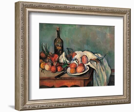 Still Life with Onions-Paul Cézanne-Framed Art Print