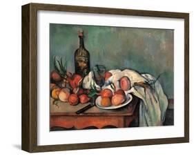 Still Life with Onions-Paul Cézanne-Framed Art Print