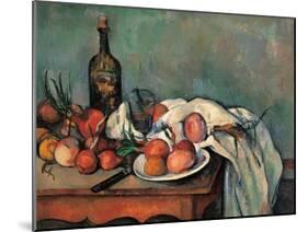 Still Life with Onions-Paul Cézanne-Mounted Art Print