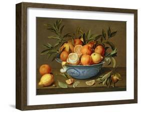 Still Life with Oranges and Lemons in a Wan-Li Porcelain Dish-Jacob Van Hulsdonck-Framed Giclee Print